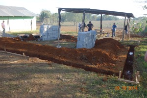 Laying out parsonage foundation