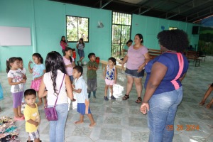 Organized play at Coquital church